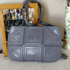 Large Tignanello Grey Leather Crossbody
